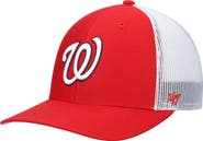'47 Men's '47 Red/White Washington Nationals Primary Logo Trucker Snapback Hat