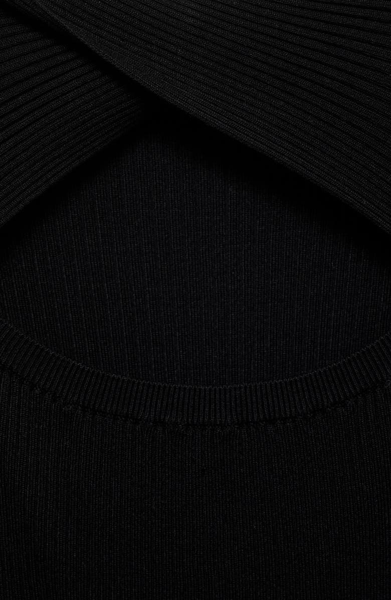 MANGO Keyhole Rib Midi Dress, Alternate, color, 