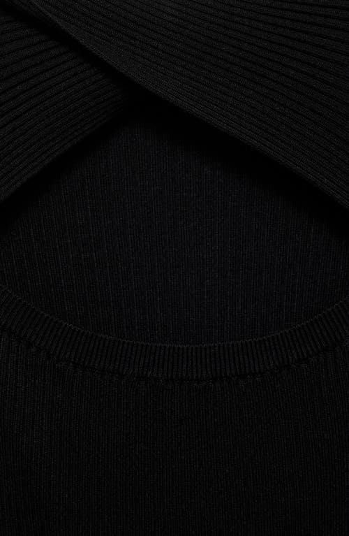Mango Keyhole Rib Midi Dress In Black