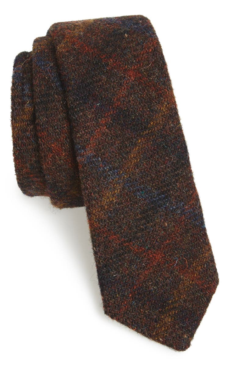 W.R.K Plaid Wool Tie, Main, color, Brown