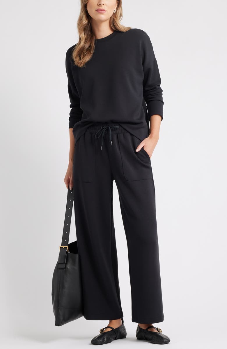 Caslon<sup>®</sup> Soft Touch Sweatshirt, Alternate, color, Black