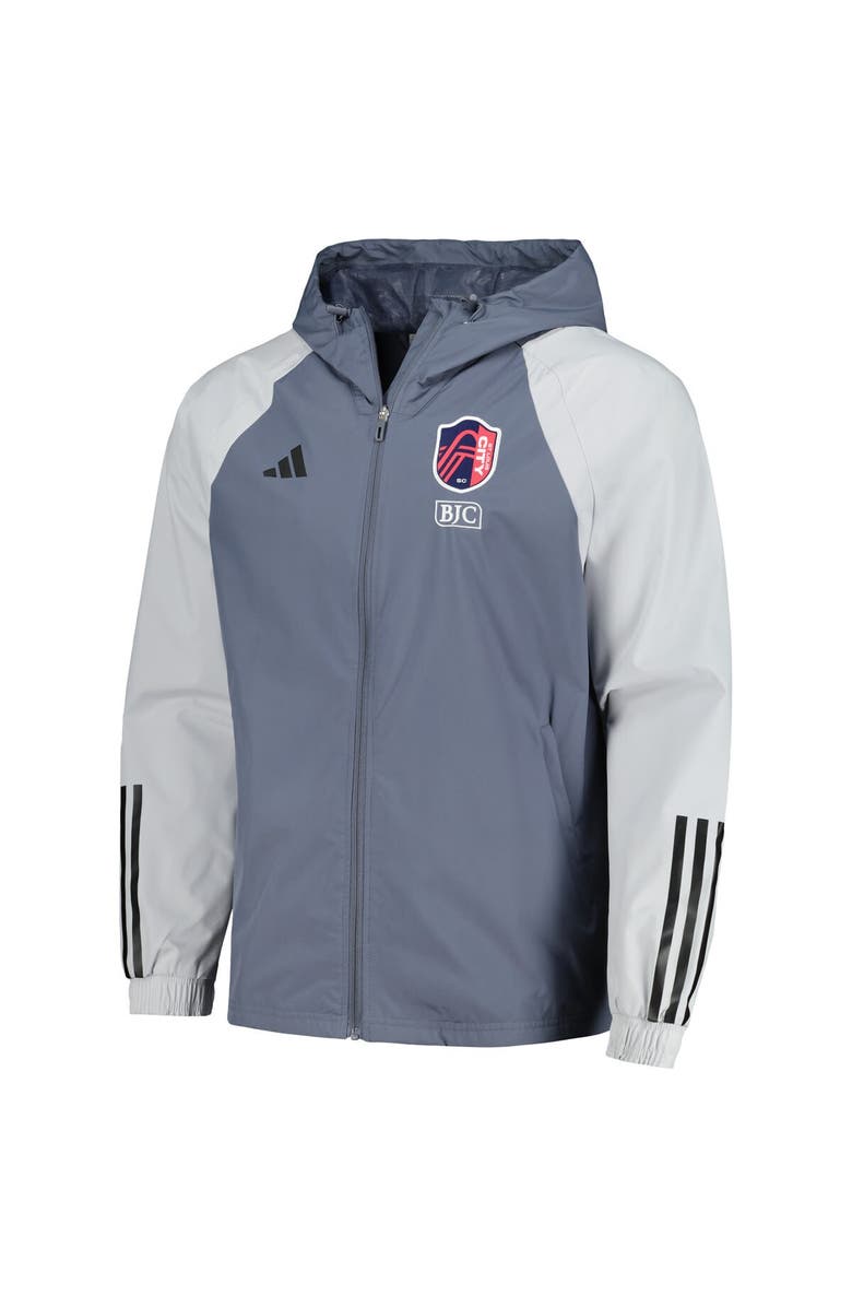 adidas Men's adidas Gray St. Louis City SC 2024 All-Weather Raglan Full-Zip Jacket, Alternate, color, 