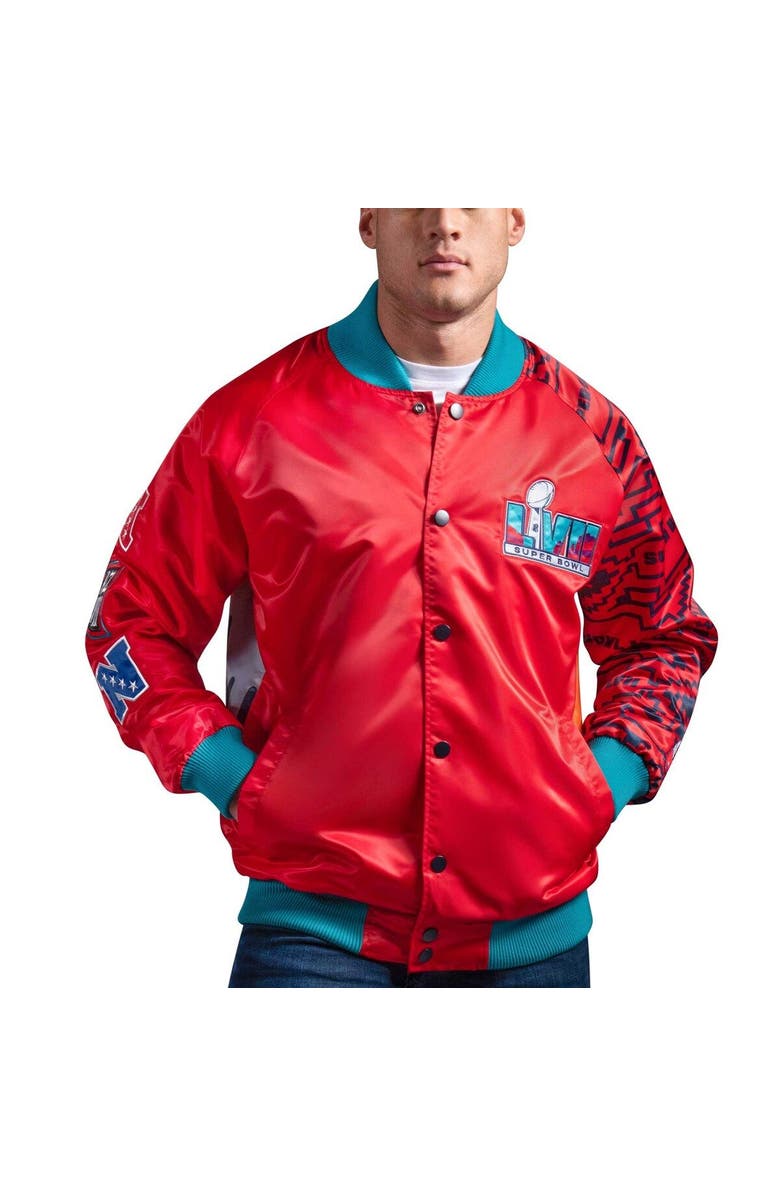 STARTER Men's Starter x MSX by Michael Strahan Red Super Bowl LVII Varsity Full-Snap Jacket, Main, color, 