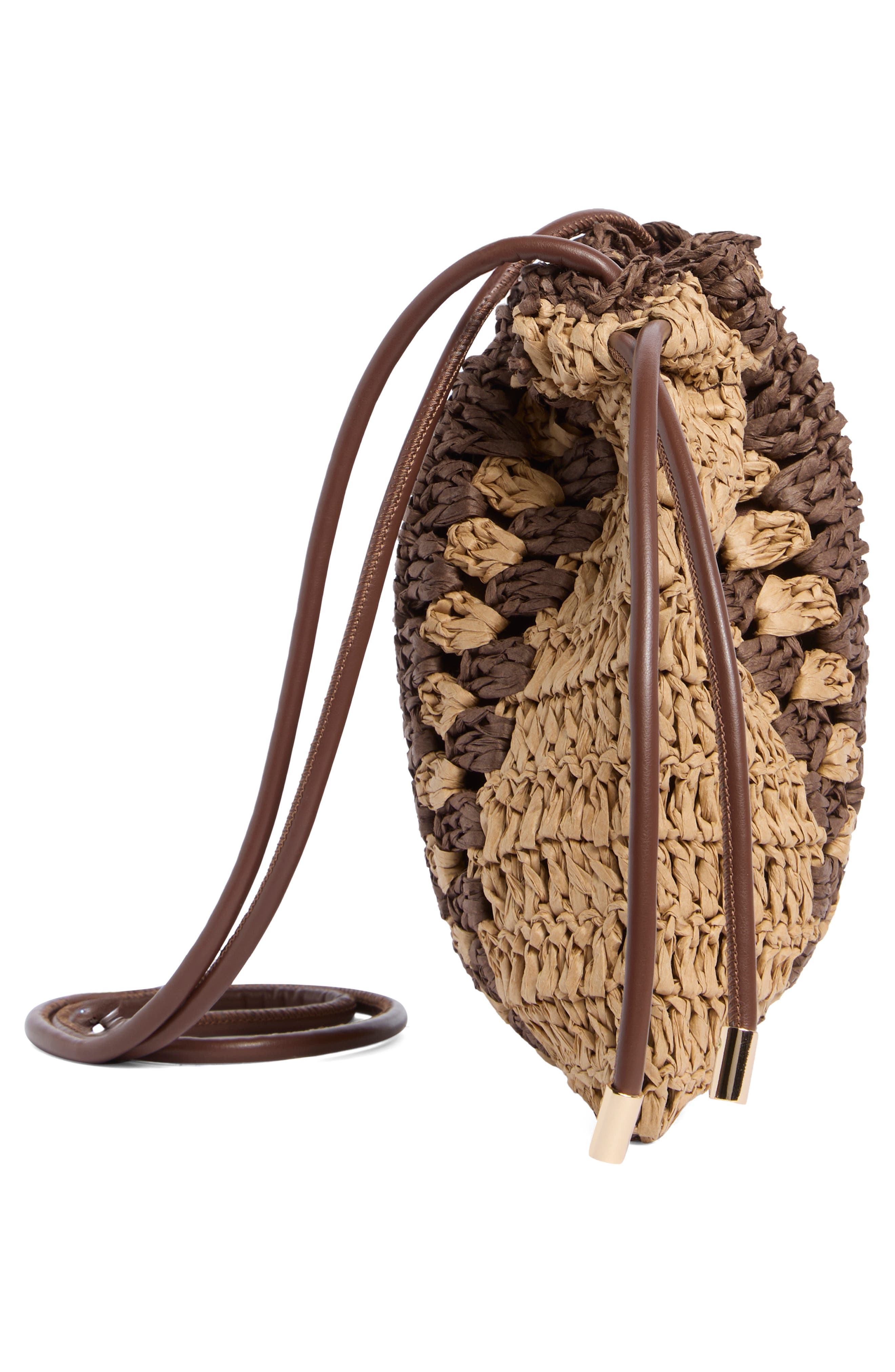 Collection XIIX Straw Bucket Bag, Alternate, color, Brown Natural