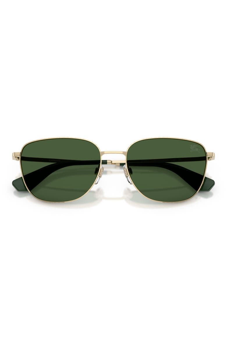 57mm Square Sunglasses, Alternate, color, LIGHT GOLD / DARK GREEN