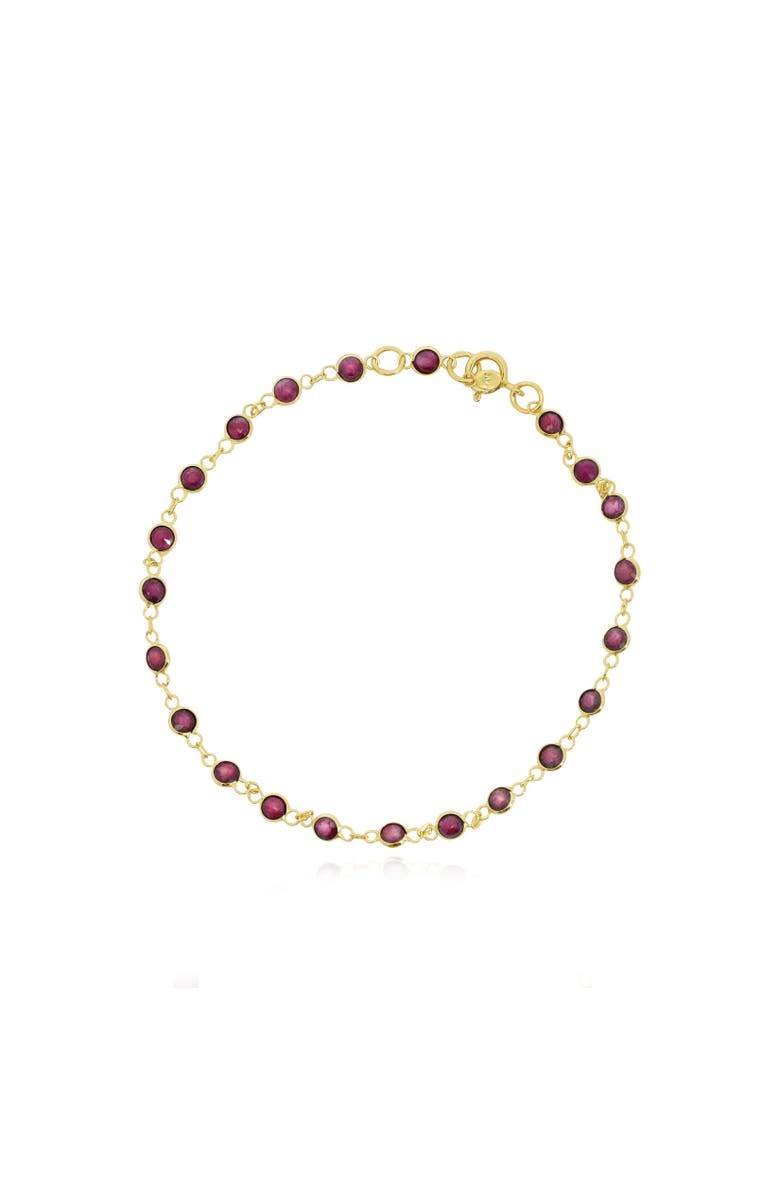 The Lovery Fine Jewelry Ruby Bezel Bracelet, Main, color, Ruby