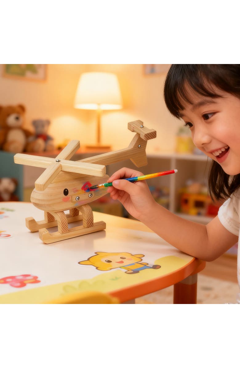 Easy Playhouse Wood Building Toy Kit, Diy 3 Vehicle Projects, Alternate, color, Multicolored