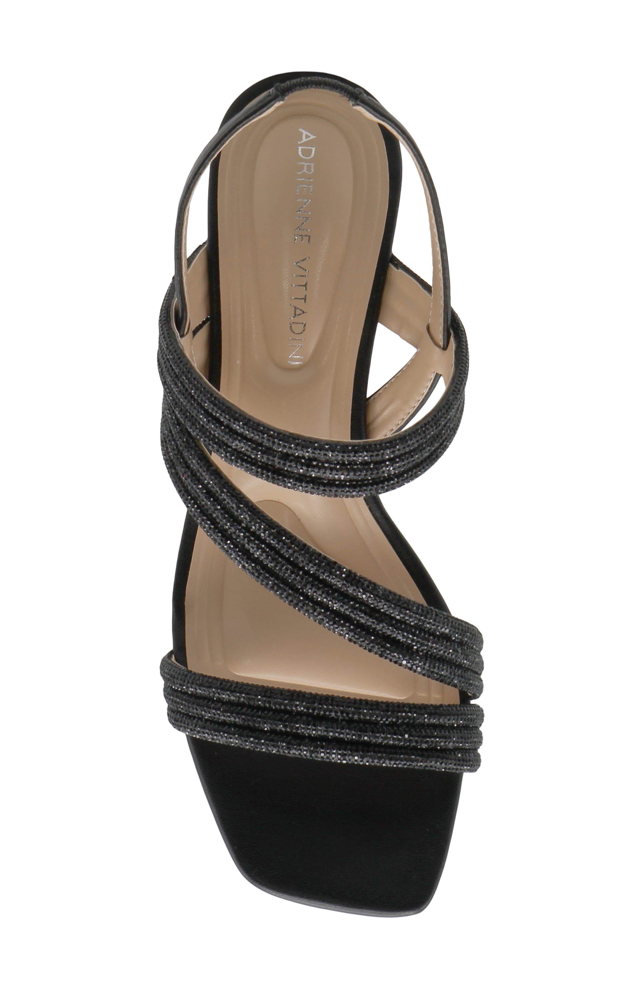 Adrienne Vittadini Alanis Embellished Wedge Sandal, Alternate, color, Black Shimmer