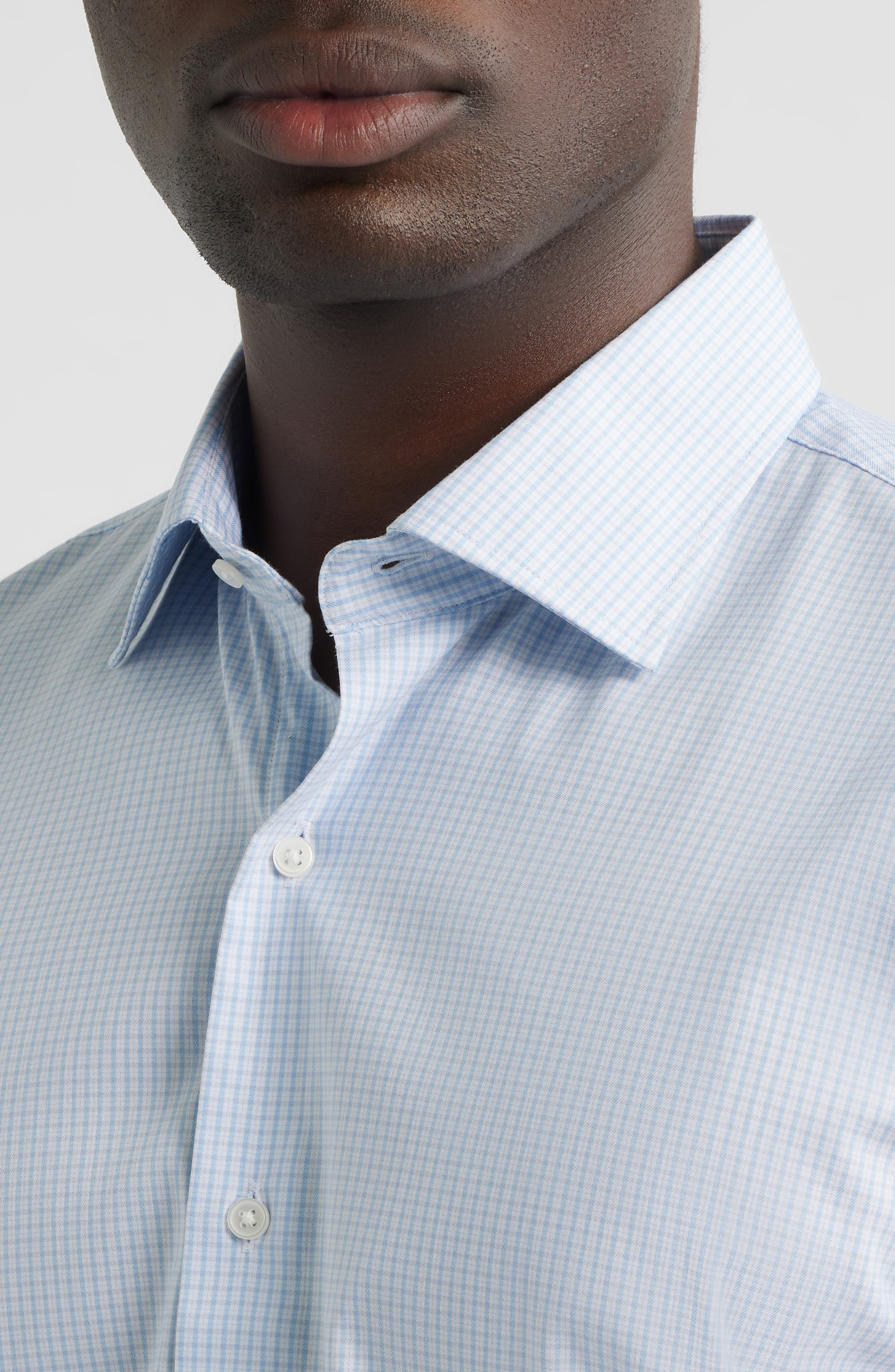 Conway Microcheck Crown Lite Performance Twill Button-Up Shirt - image 4