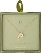 Leith Pavé Cubic Zirconia Initial Pendant Necklace