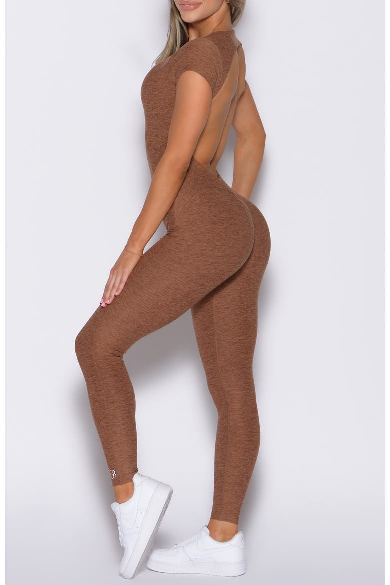Open Back Tee Bodysuit, Alternate, color, Coffee Bean