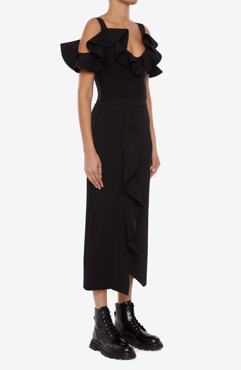 McQueen Alexander McQueen Engineered Sculpted Knit Pencil Skirt, Alternate, color, 