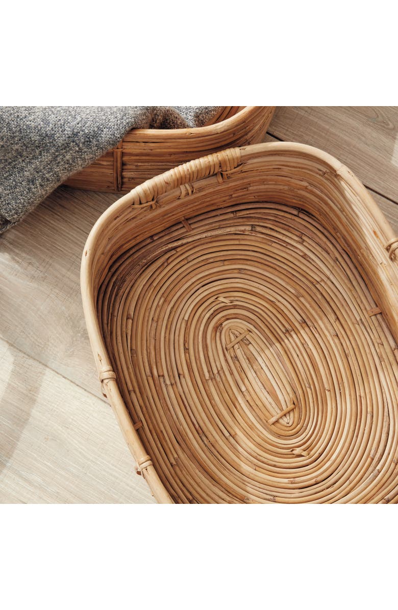 Napa Home & Garden Cane Rattan Rectangular Baskets With Handles Set of 3, Alternate, color,