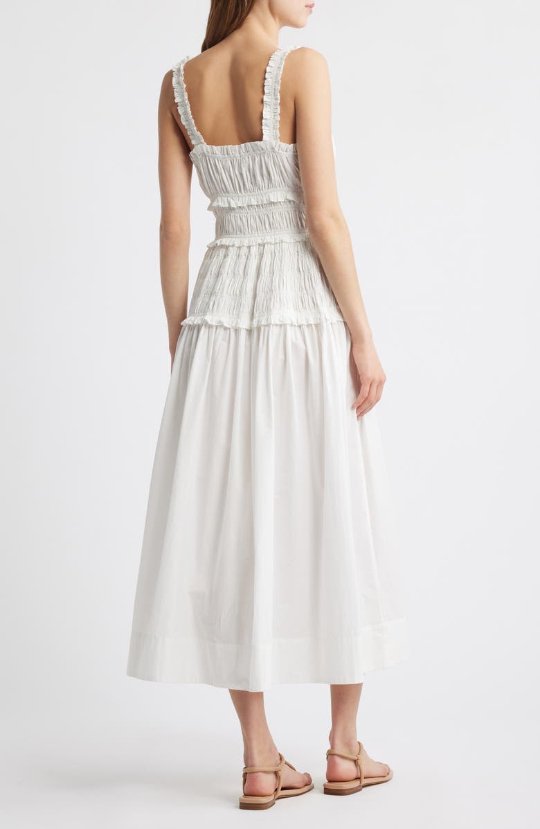 DÔEN Marianne Stripe Organic Cotton Midi Dress, Alternate, color, Salt