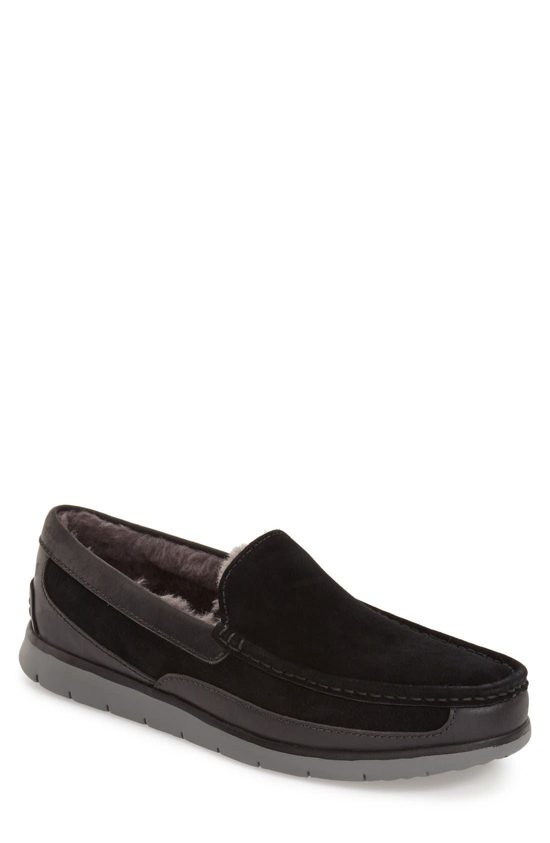 Fascot Indoor/Outdoor Slipper, Main, color, BLACK