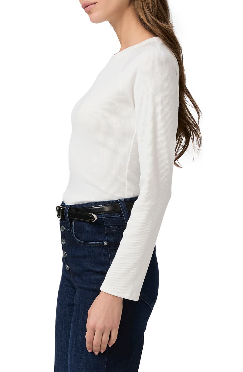 PAIGE Amren Rib Long Sleeve T-Shirt, Alternate, color, Ivory