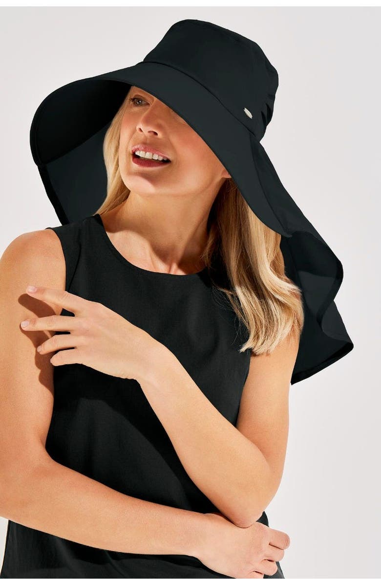 Coolibar Women's Full Coverage Hat - UPF 50+ Sun Protection - Anastasia Elegant, Alternate, color, Black