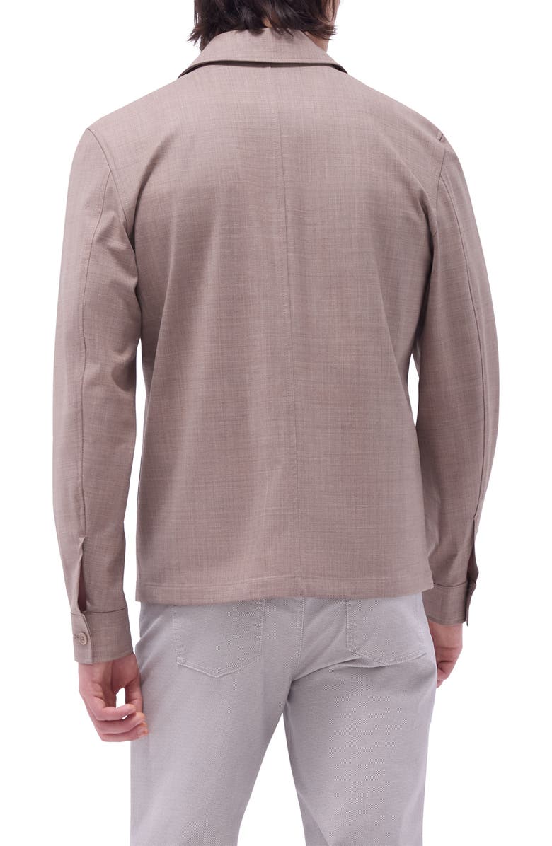Bugatchi Stretch Wool Zip Shirt Jacket, Alternate, color, Sand