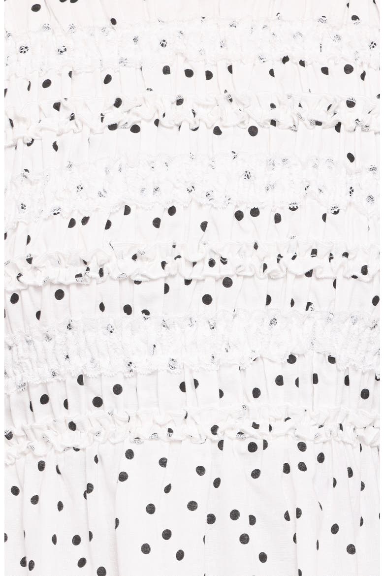 Jaclyn Smocked Minidress, Alternate, color, WHITE POLKA DOT