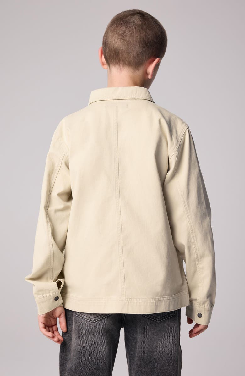 smALLSAINTS by ALLSAINTS Kids' Oversize Ramskull Snap-Up Shirt Jacket & T-Shirt Set, Alternate, color, Neutral