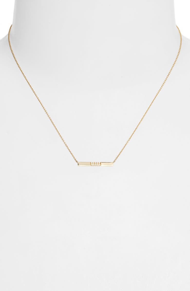 Bony Levy Diamond Bar Pendant Necklace, Alternate, color,