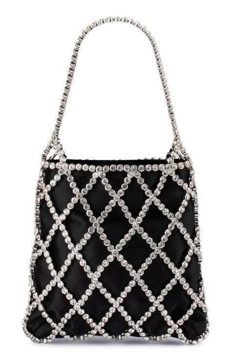 Kit Crystal Cage Satin Evening Bag