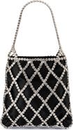 Olga Berg Kit Crystal Cage Satin Evening Bag