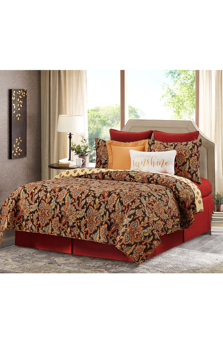 C&F Home Dorothy Quilt Set All Seasons Bedroom Bedding Machine Washable Reversible Coverlet Décor Decoration, Main, color, Red