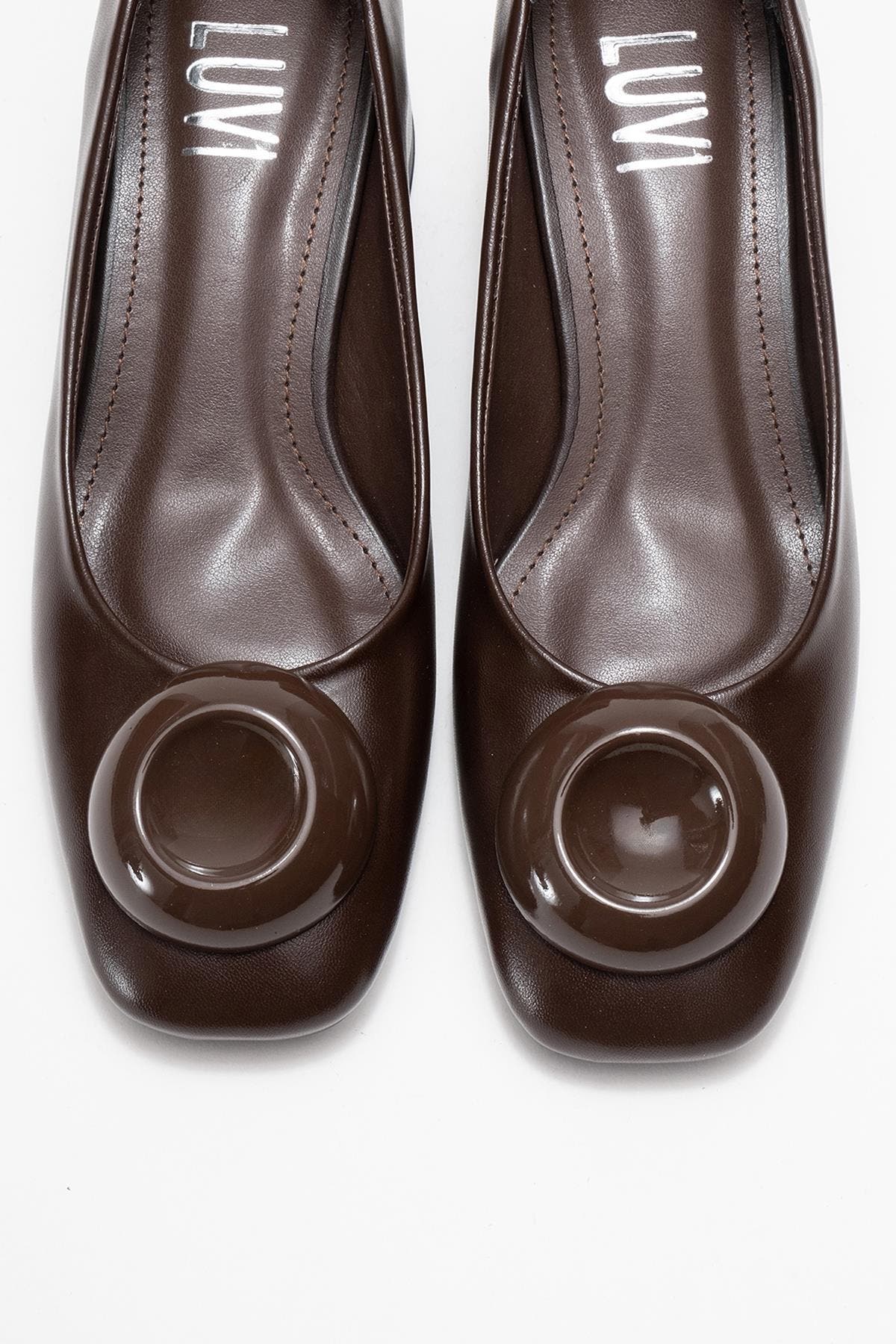 Prologue Shoes Mila Buckle Square Toe Block Heel Pump, Alternate, color, Brown