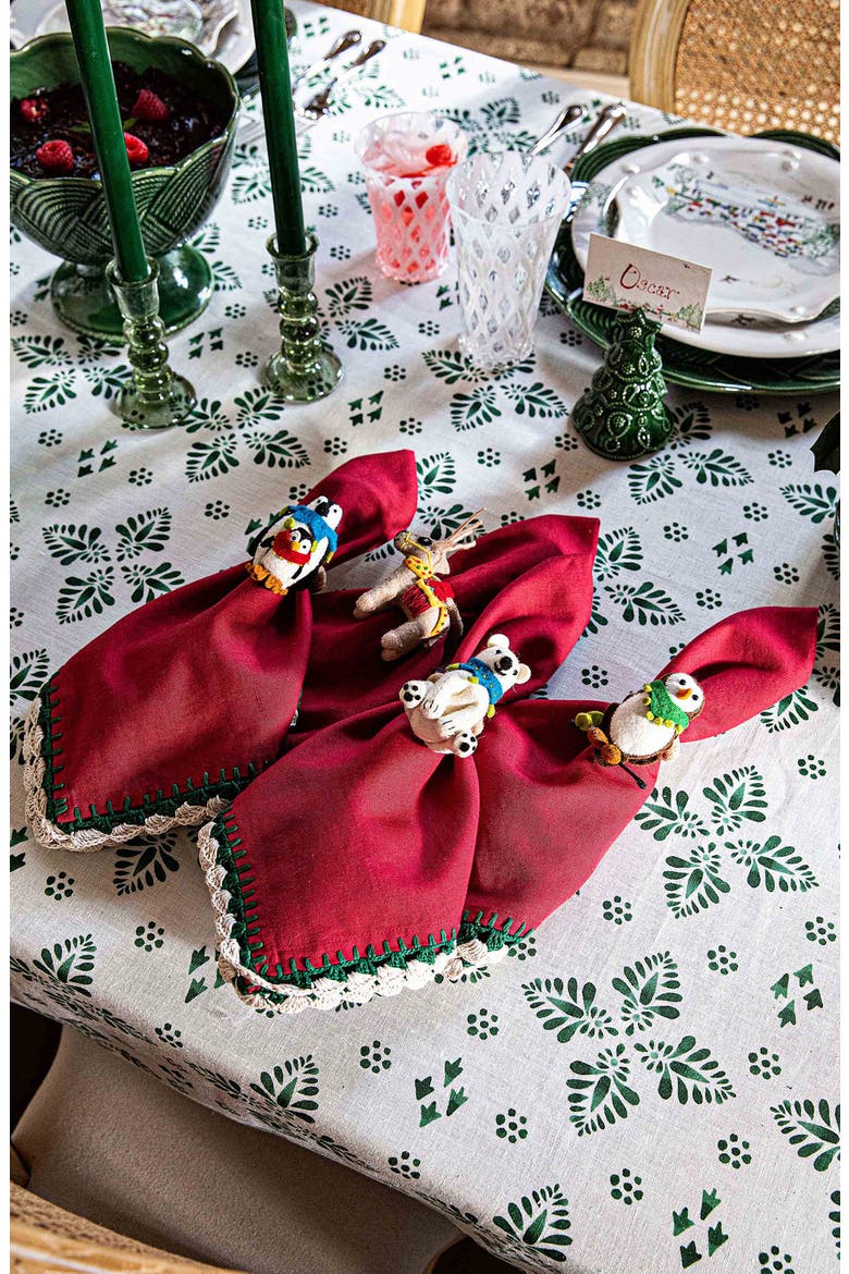 Berry & Thread North Pole Set of 4 Napkin Rings, Alternate, color, BEIGE MULTI