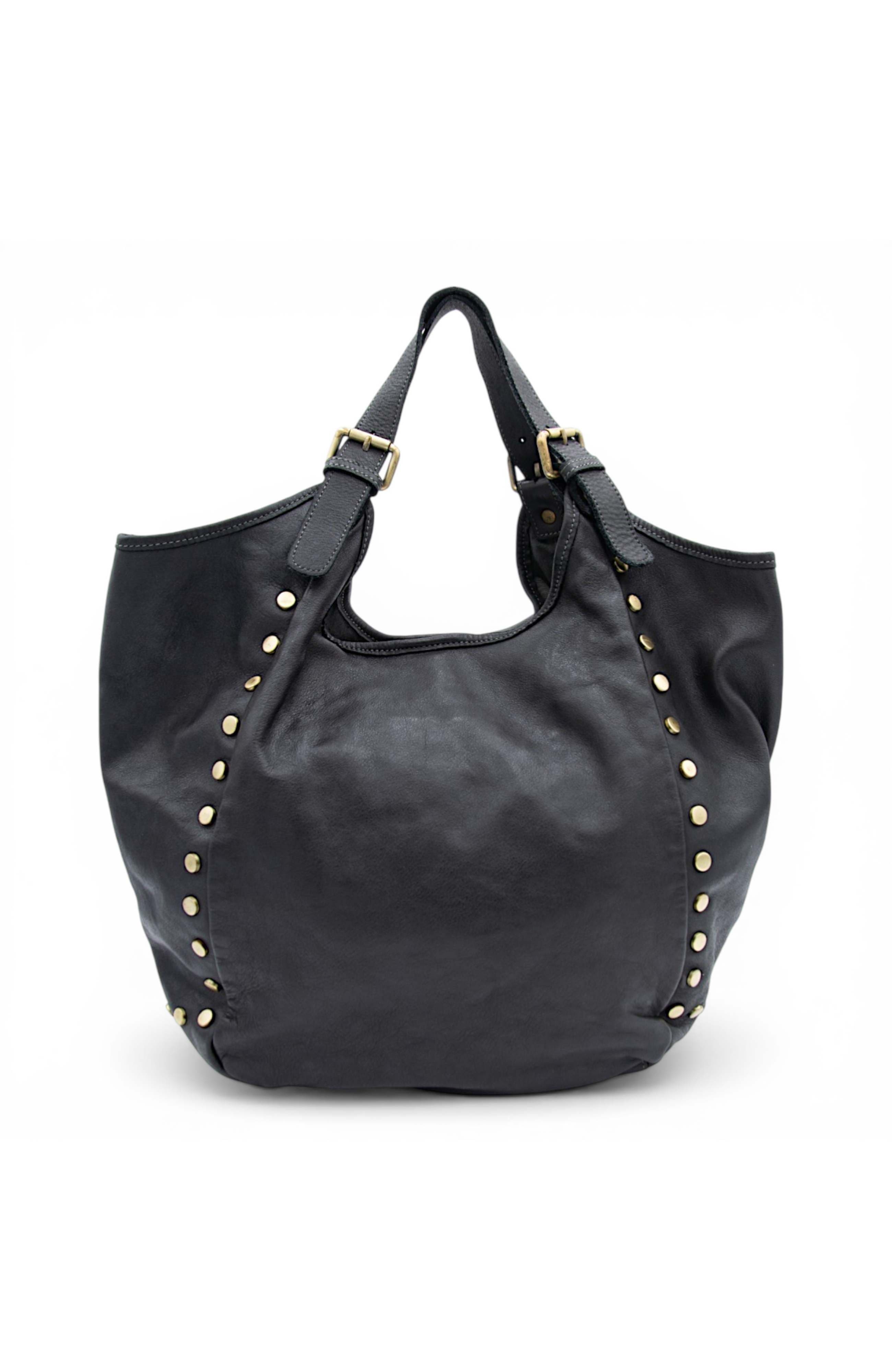Bolsa Nova Slouchy Stud Tote, Main, color, Black