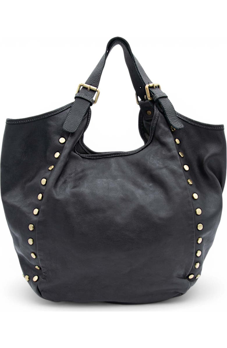 Bolsa Nova Slouchy Stud Tote, Main, color, Black