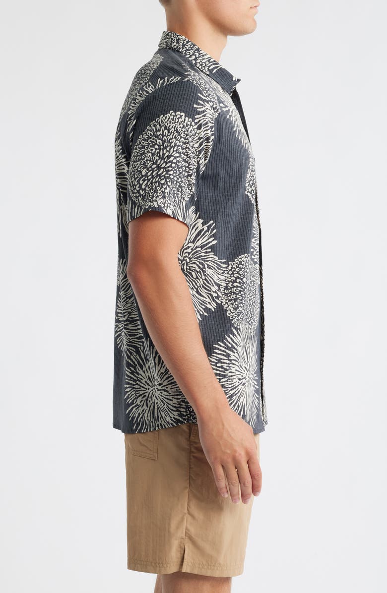 Roark Bless Up Short Sleeve Button-Up Shirt, Alternate, color, Black Floral
