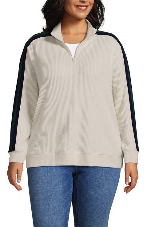 Long Sleeve Waffle Quarter Zip Pullover