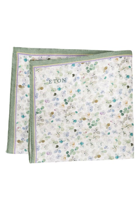 Floral Linen Pocket Square