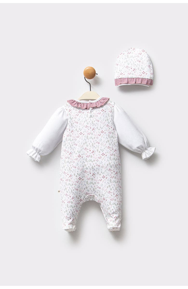 moi noi Gingham Flower Ruffle Set, Alternate, color, Pink