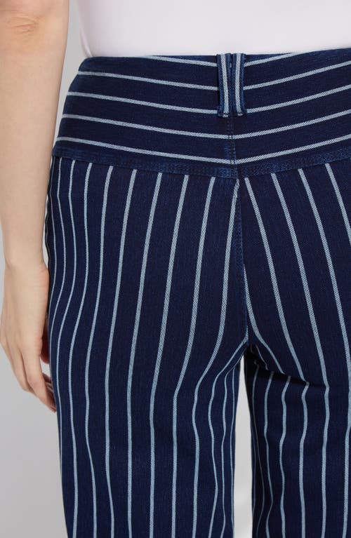 Lyssé Esme Stripe Crop Wide Leg Jeans In Indigo Nautical Stripe
