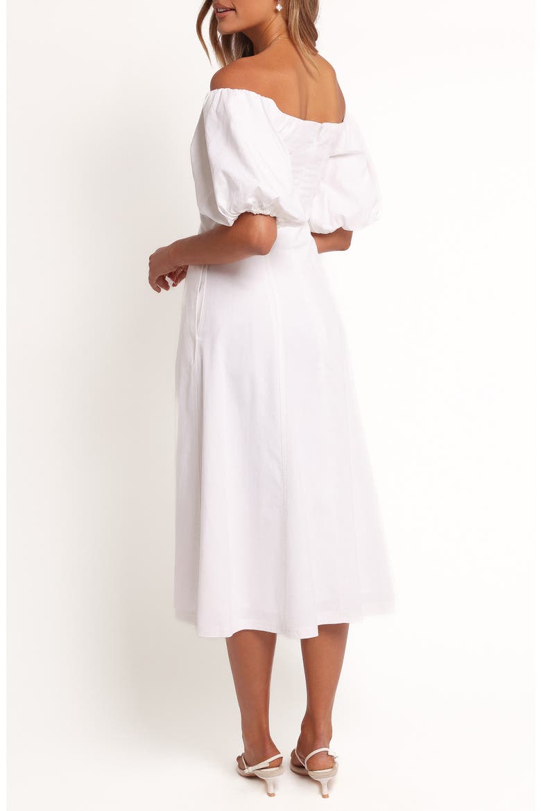 Jensen Off the Shoulder Midi Dress, Alternate, color, IVORY