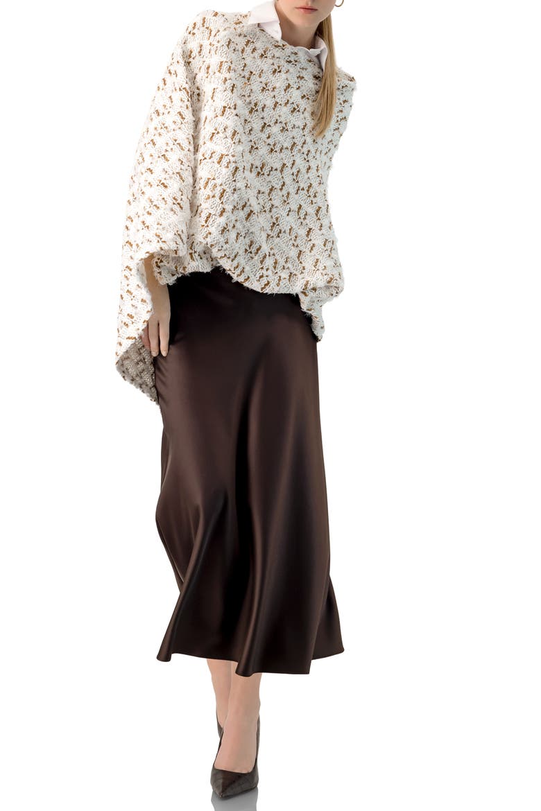 Knitted Poncho Sweater, Alternate, color, Multicolor