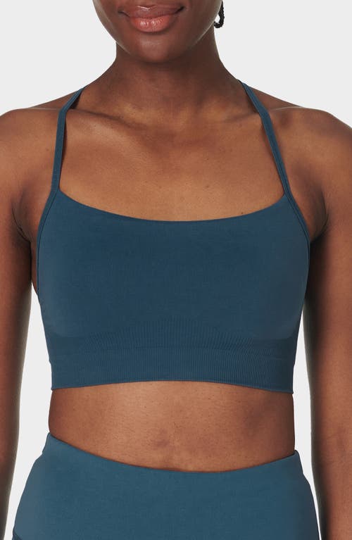 Sweaty Betty Spirit Restored Racerback Sports Bra in Subdued Blue at Nordstrom, Size Large