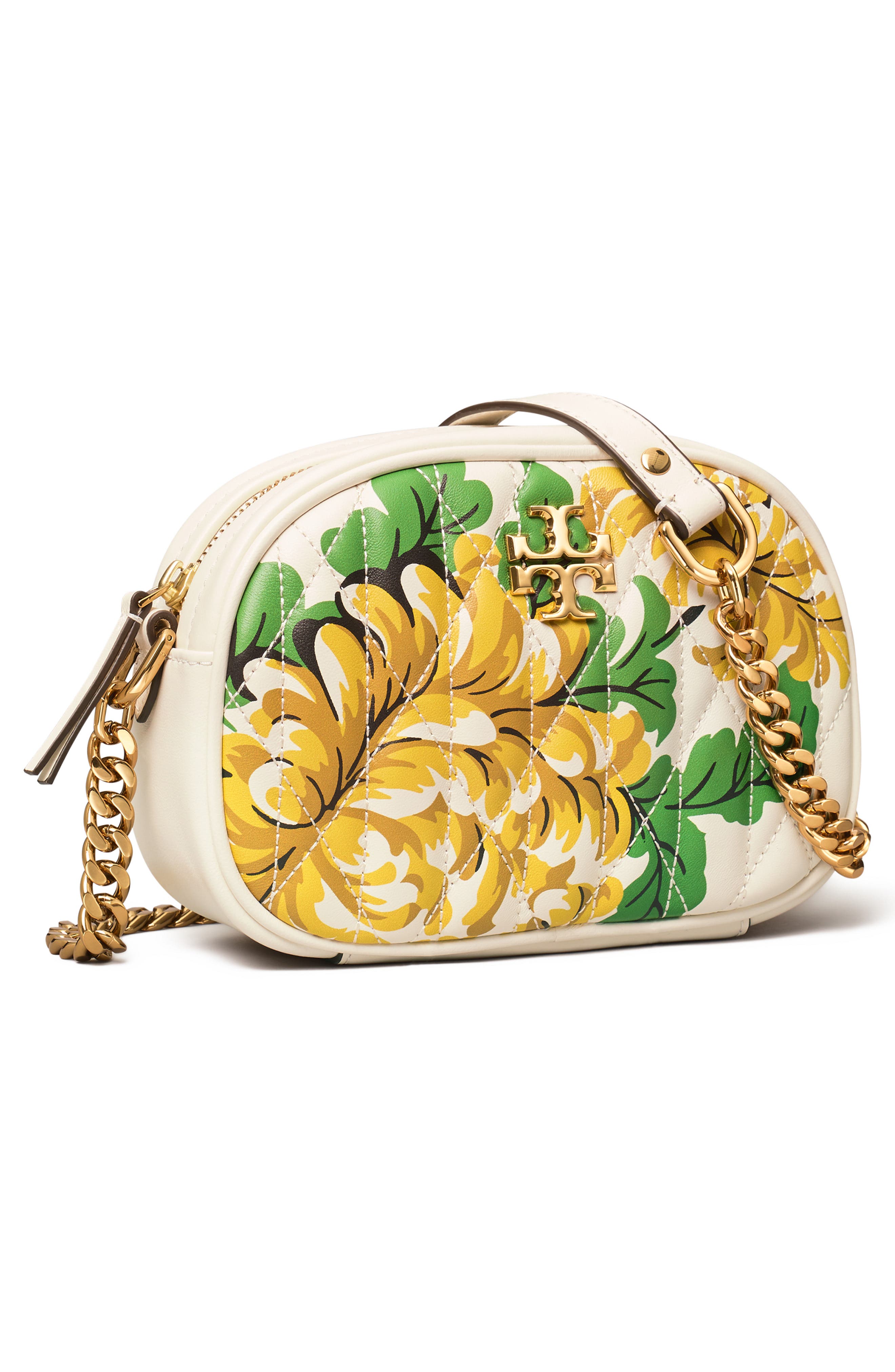 Tory Burch Kira Quilted Floral Leather Crossbody Bag, Alternate, color, 