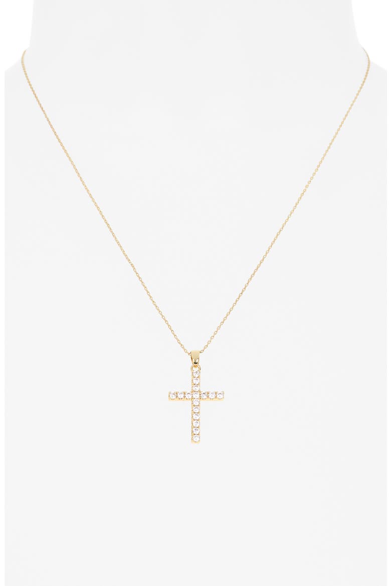 Pave Crystal Pendant Necklace, Earrings & Bracelet Set, Alternate, color, CLEAR- GOLD