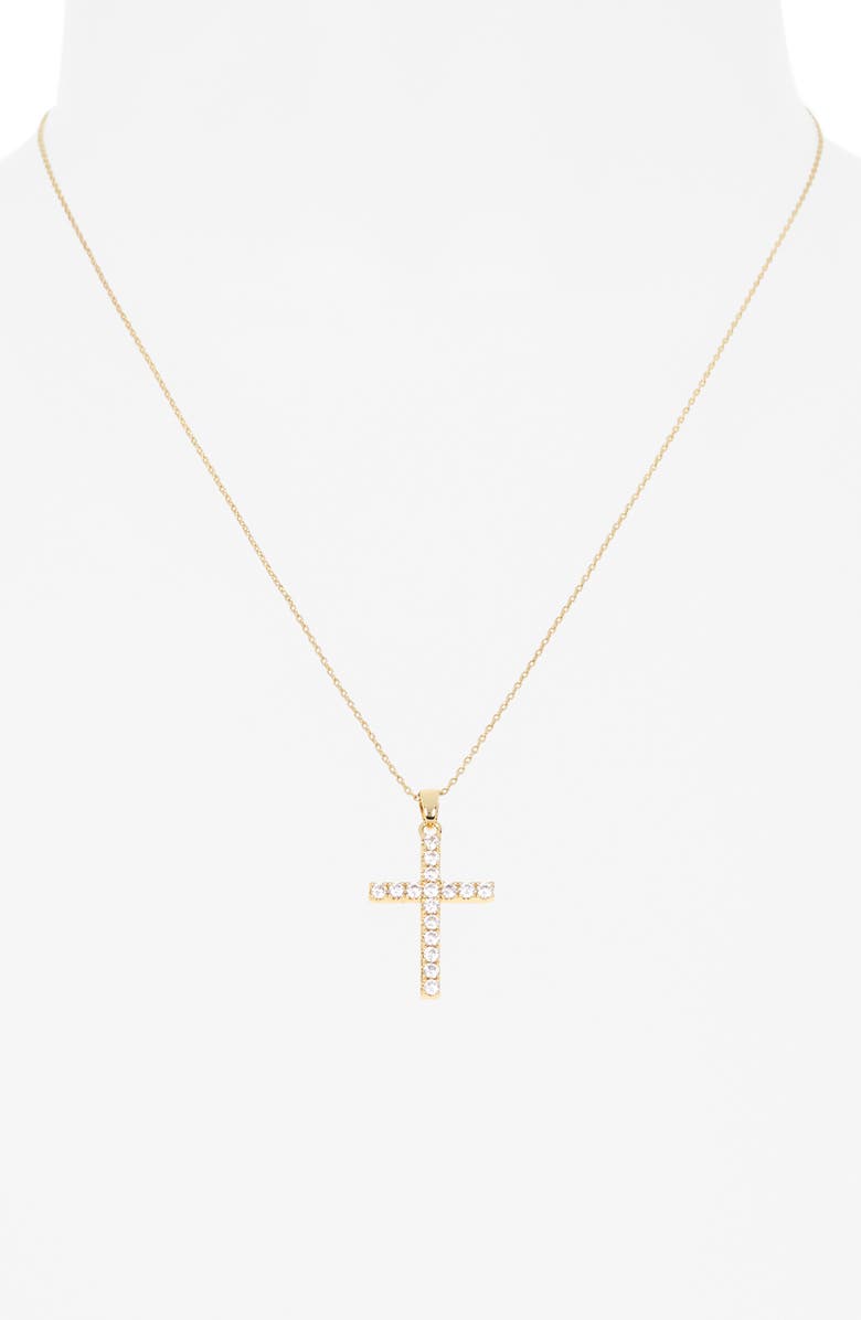 Leith Pave Crystal Pendant Necklace, Earrings & Bracelet Set, Alternate, color, Clear- Gold