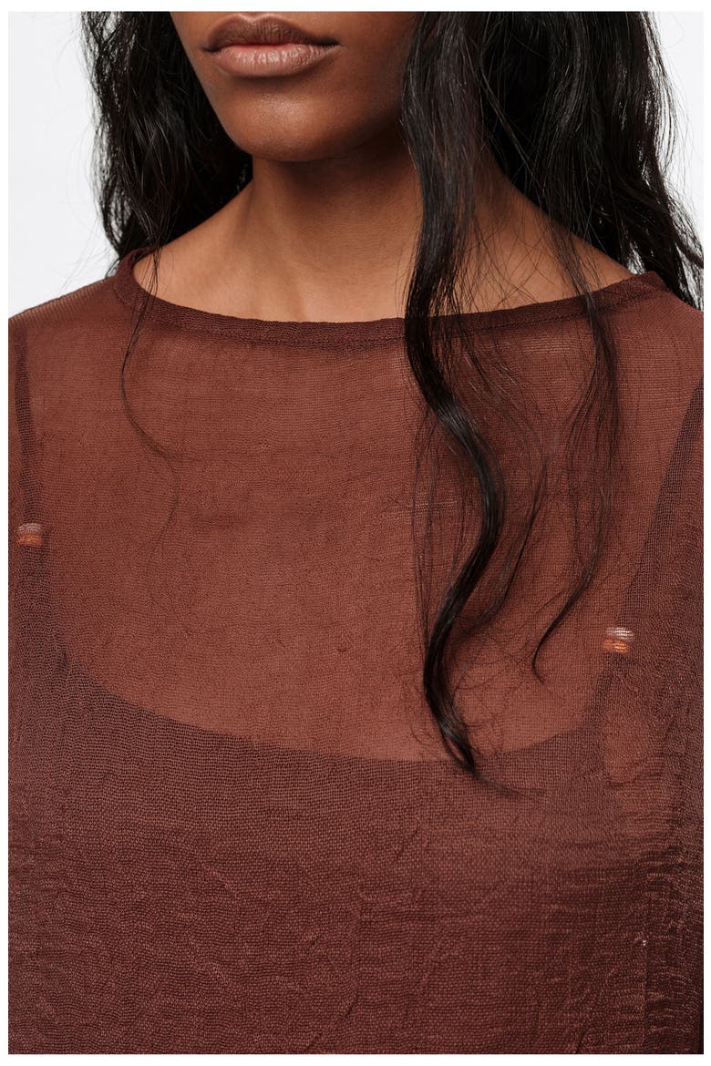 Boxy Sweater With Metallic Beads, Alternate, color, BROWN