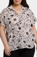 NYDJ Becky Georgette Popover Top
