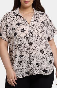 NYDJ Becky Georgette Popover Top