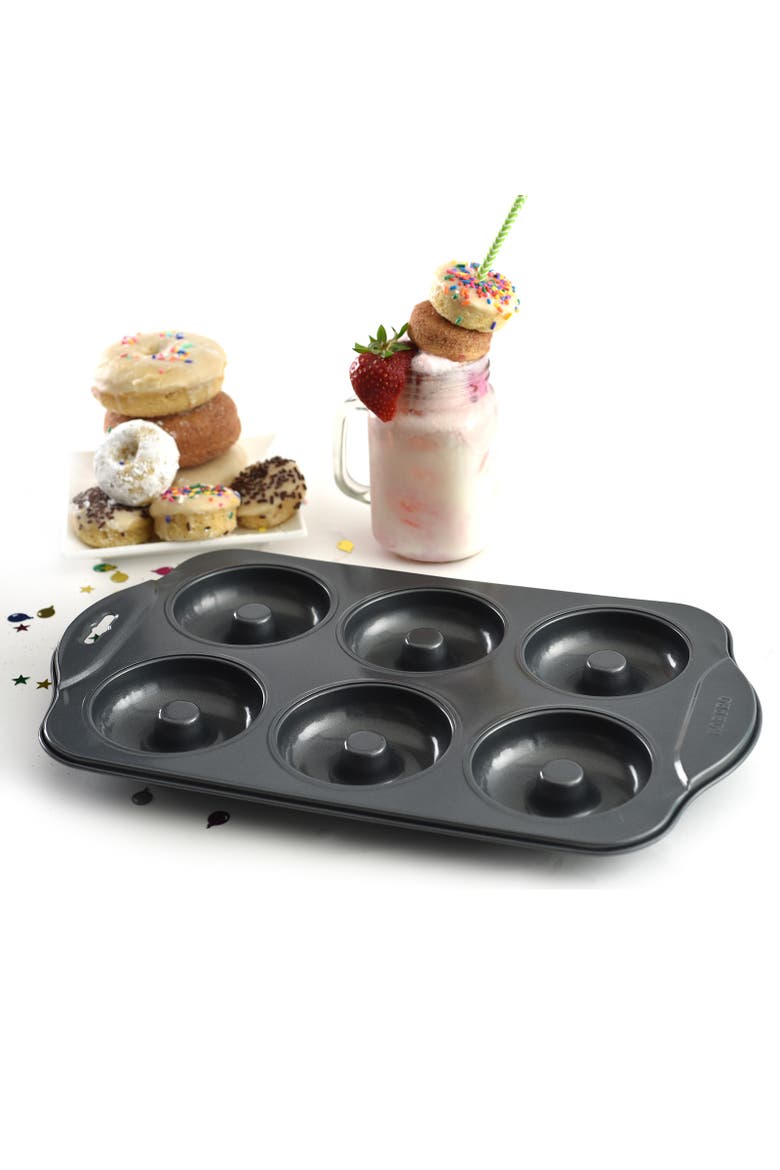 Nonstick 6-Cavity Donut Pan, Alternate, color, Black