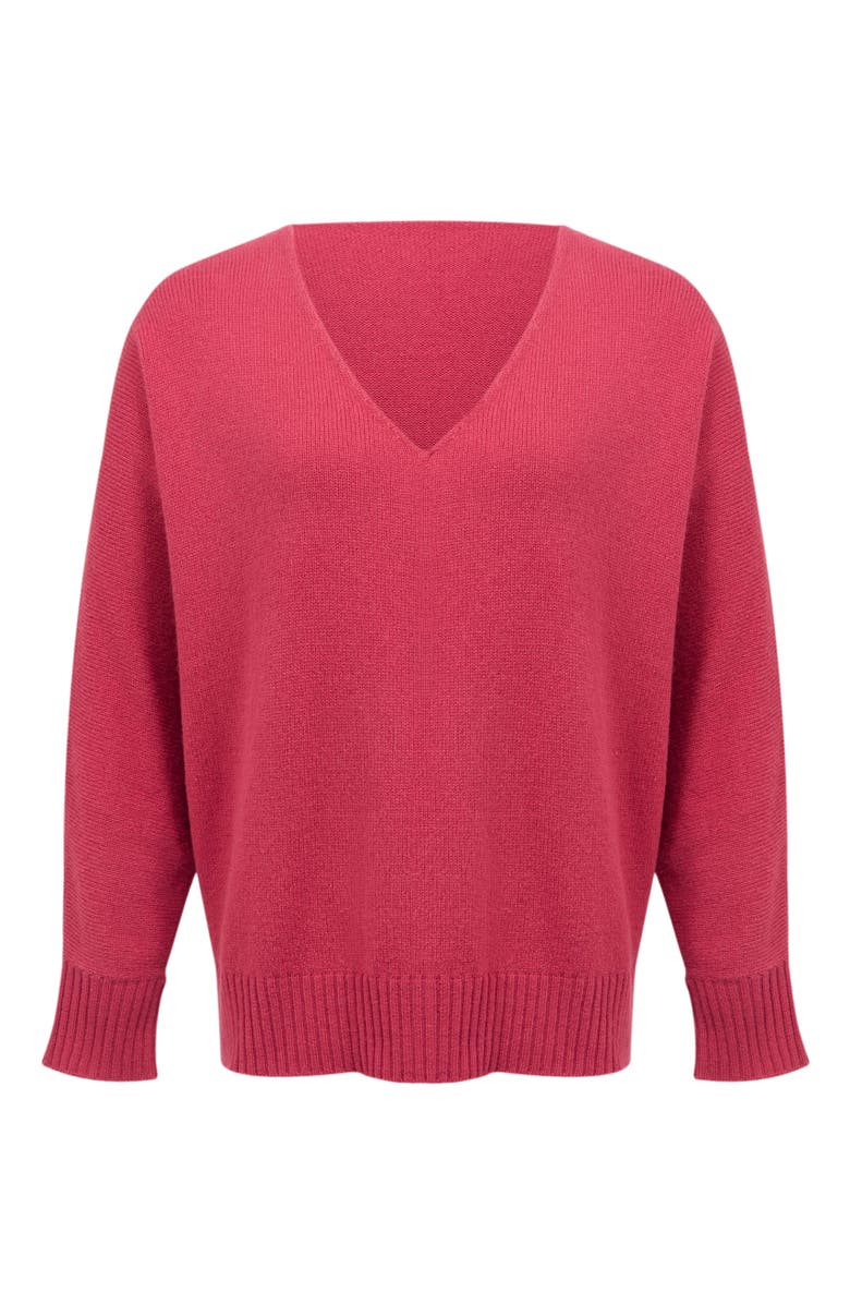 Celtic 
Co. Alpaca Merino Slouch V-Neck Sweater, Alternate, color, Raspberry