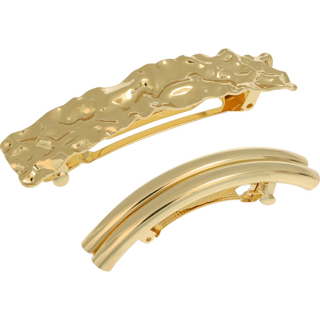L. Erickson Catherine & Labyrinth Assorted 2-Pack Barrettes in Gold