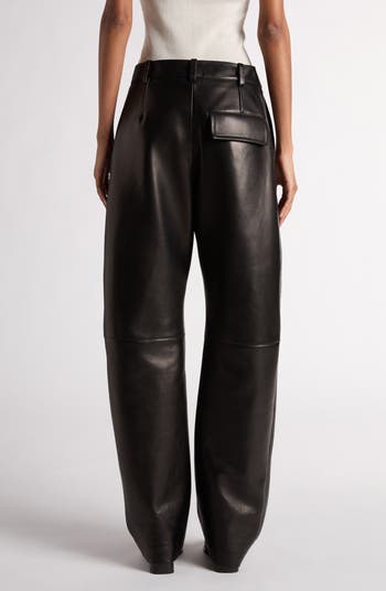 Bottega Veneta Rounded Leg Lambskin Leather Pants | Nordstrom